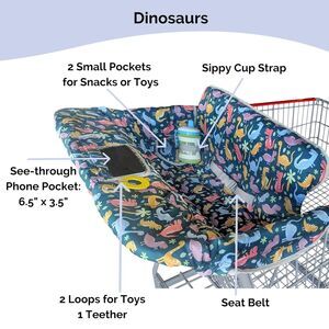 Shopping Cart and High Chair Cover-Dinosaurs